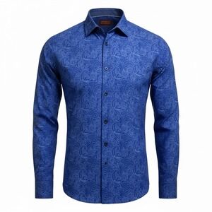 Consequence Paisley Men's Shirt Button Down Blue X-Large